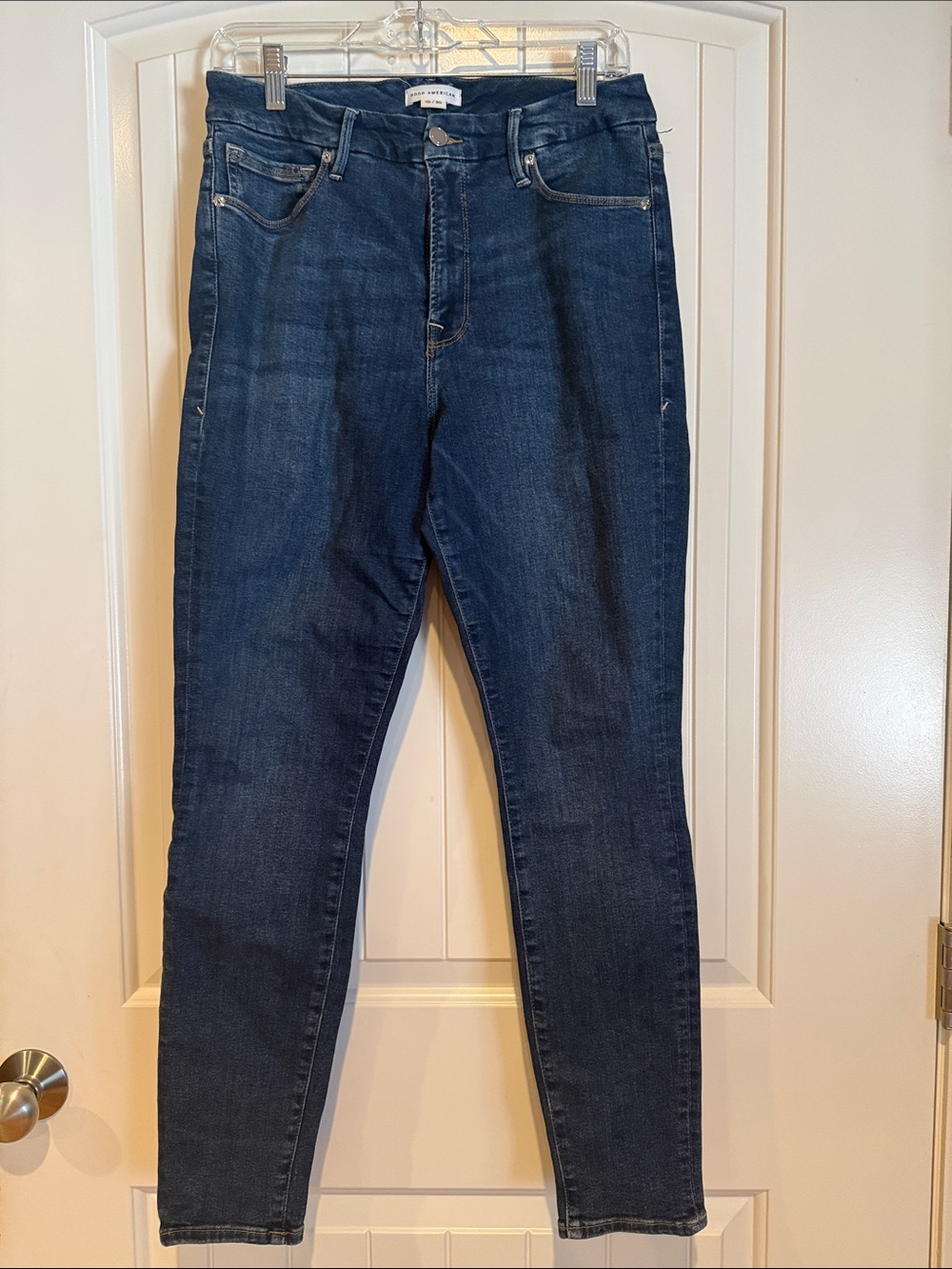 Good American Good Waist Dark Blue Skinny Jeans